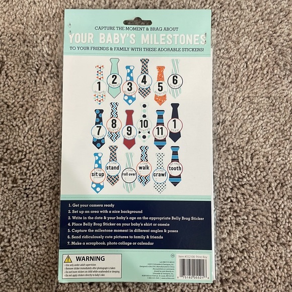5/$25 | NEW Baby Milestone Stickers - 18 total Ties - Picture 3 of 3